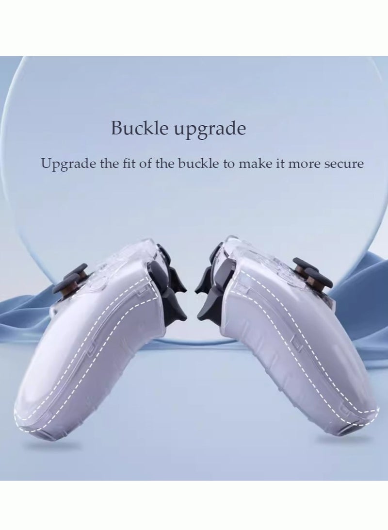 غطاء واقي كريستالي شفاف لوحدة تحكم PS5/PS5 Slim Slim، غطاء حماية كامل للكمبيوتر الشخصي صلب غير قابل للانزلاق بدون تداخل لوحدة التحكم اللاسلكية PS5/PS5 Slim DualSense (شفاف) - Image 5